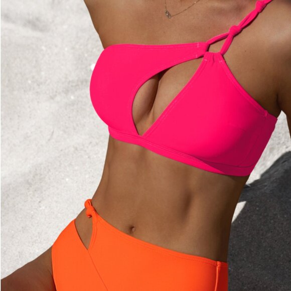 Vibrant Pink and Orange Bikini Set - Picture 1 of 3